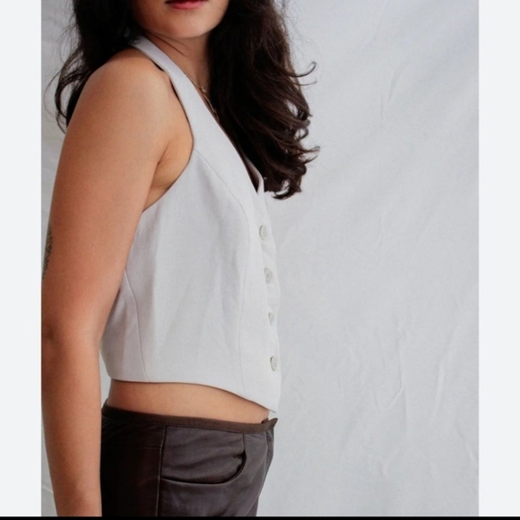 Christian Lacroix White Crop Tank Top - Picture 3 of 5